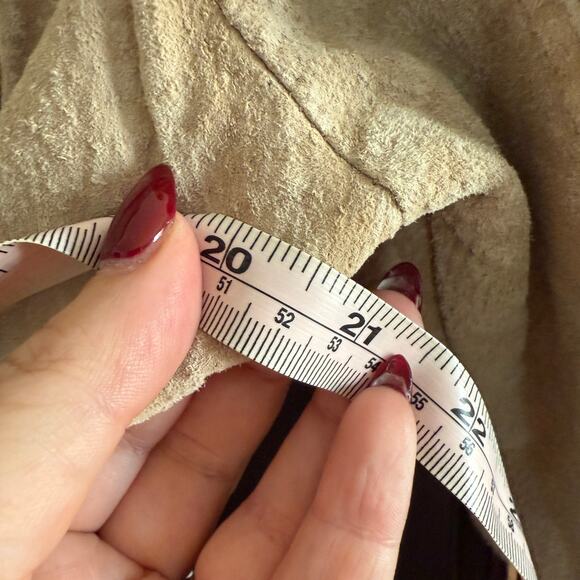 Y2K Vintage DOLLHOUSE | Tan Suede Leather Moto Style Jacket | Extra Large - Picture 8 of 9